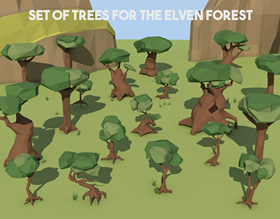 Trees 3D Low Poly Model Pack