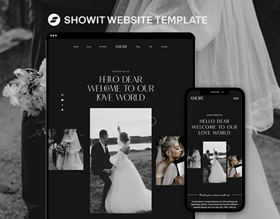 Project thumbnail - Amore Dark | Showit Website Template