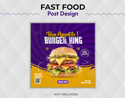 Premium Burger Social Media Post Design