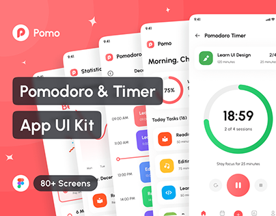 Pomo - Pomodoro & Timer App UI Kit