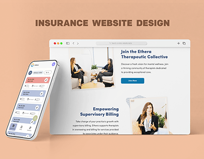 Landing Page UI Design for Ethera Insurance.