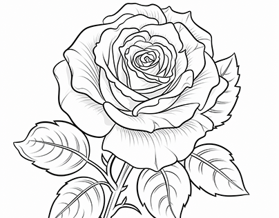 Rose - Flower II Line Art II Concept Art