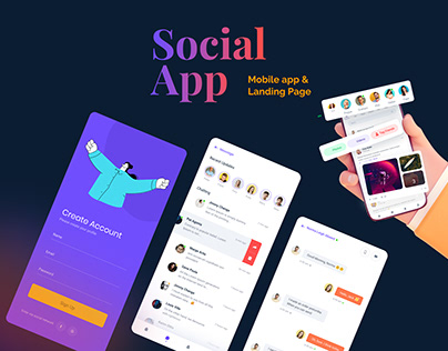 Sociama | Social Media Mobile App and Landing Page