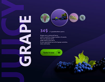 Landing page design. UX-UI. For grape market.