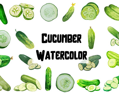 Watercolor Cucumber Clipart