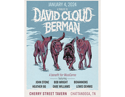 Project thumbnail - Gig Poster for David Berman Tribute