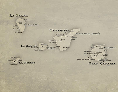 World Islands Antique Style Maps (5 maps)
