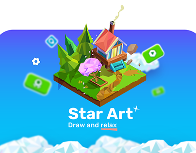 Star Art Draw and relax UI/UX concept