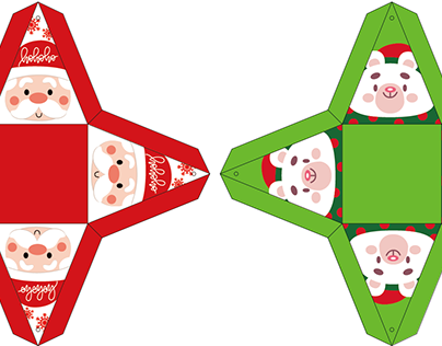 Triangular Candy Box Christmas Design