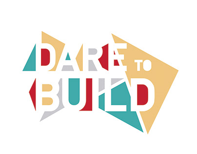 "Dare to build" logo design