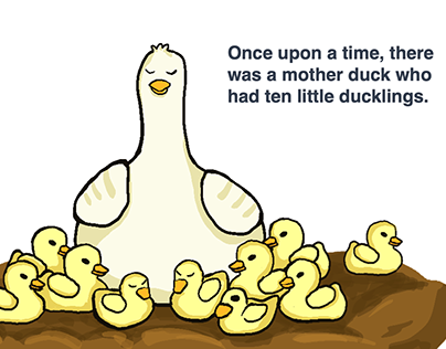 10 little ducklings story