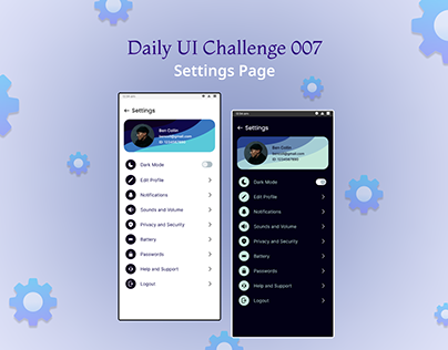 Daily UI Challenge 007- Settings Page