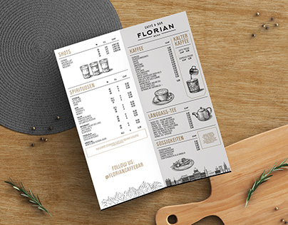 Menu Design for Florian caffe & bar