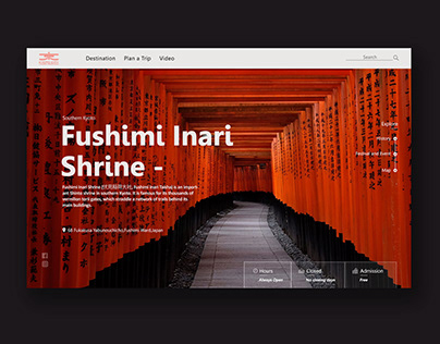 UI Destination Concept of Fushimi Inari Shrine in Japan