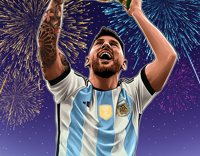 Lionel Messi lifted the World Cup Trophy