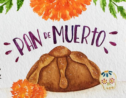 Pan de muerto / Illustration Day of the dead bread