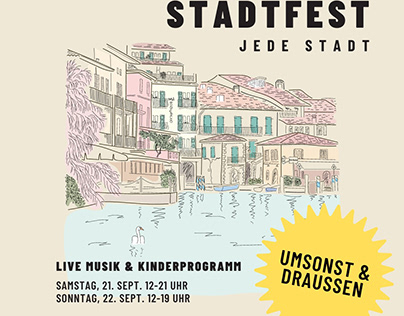 Typografisch Illustration Stadtfest Instagram Beitrag