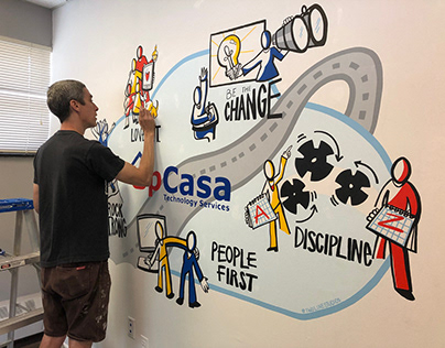 Mural painting at the offices of UpCasa Tech Services