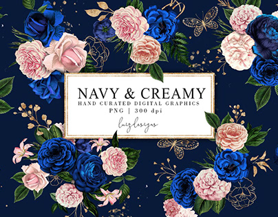 Navy and Creamy