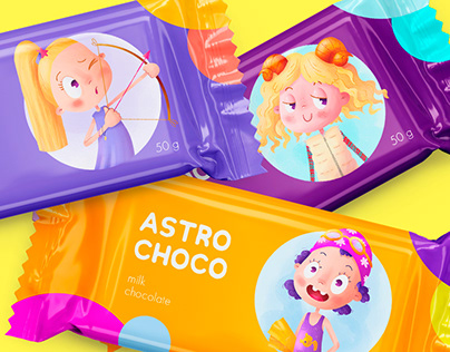Horoscope chocolate with illustrations