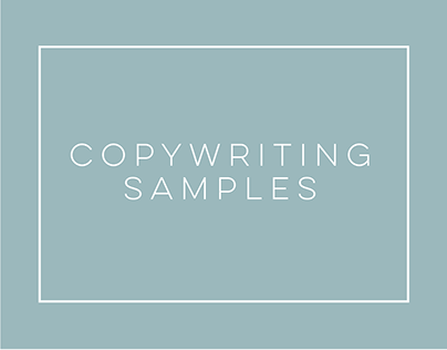 Copywriting Samples