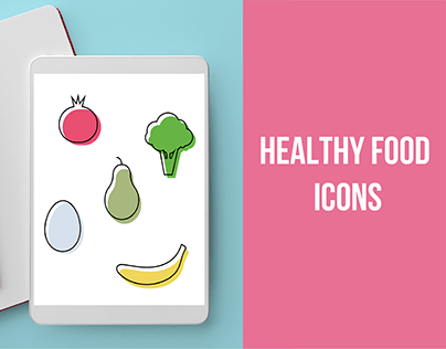 5 healthy food icons for website