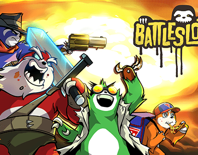 "Battlesloths" title screen & promotional art