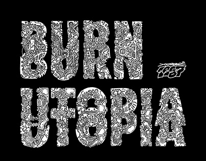 BURN UTOPIA MACHINE logo typography