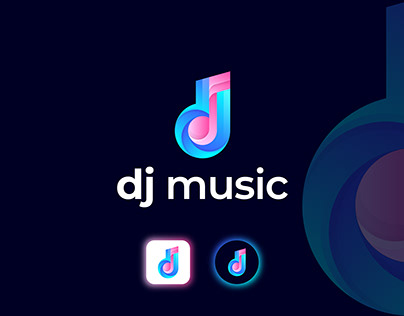 Dj music (Letter d + music icon) Modern Logo Design