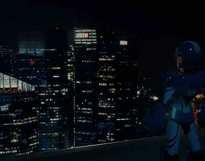 Megaman X Truforce in Skyscraper - Fanart 3D