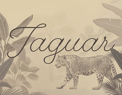 Design of botanical wallpapers with jaguar.
