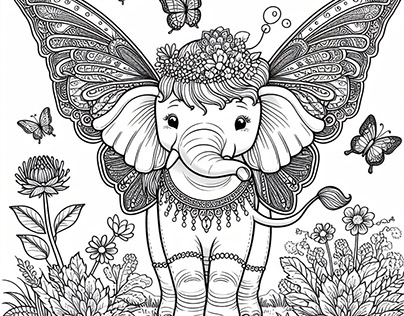 elephant Fairy colour page