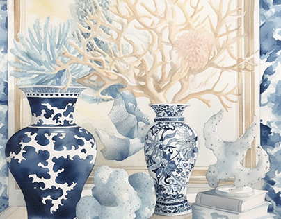 Coraland blue vases