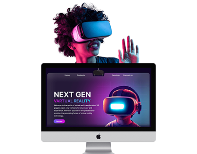 VR and Metaverse ui design landing page with animation