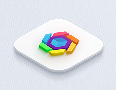 3D Box Cube Branding Logo Concept Template