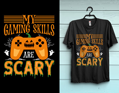 Halloween scary gaming tshirt design