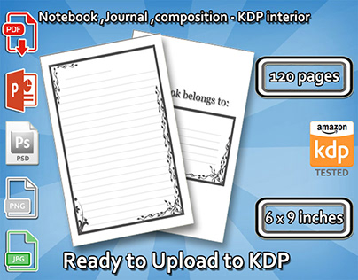Notebook & Journal interior for kdp