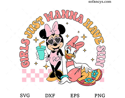 Girls Just Want to Have Sun SVG DXF EPS PNG Cut Files