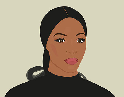 Naomi Campbell vector portrait