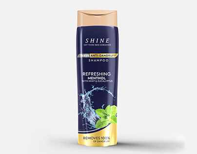 Shine-Shampoo Bottle & Label Design