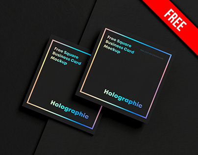 Free Square Business Card Mockup PSD Template