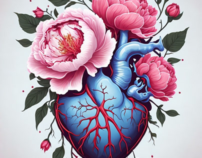 Vector illustration of a anatomic human heart