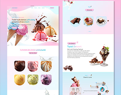 Icecream Landing Page Design, UIUX, Website
