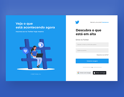 Twitter login page redesign