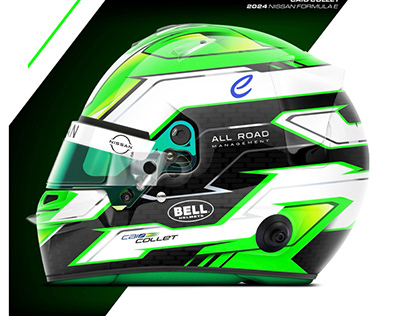 Caio Collet 2024 Helmet Design - Nissan Formula E Team