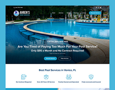 Ahren's Pool Service // Web Design