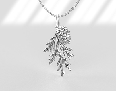 Pendant branch and pinecone