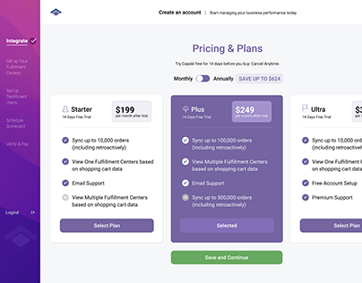 Pricing page for supply chain management system website