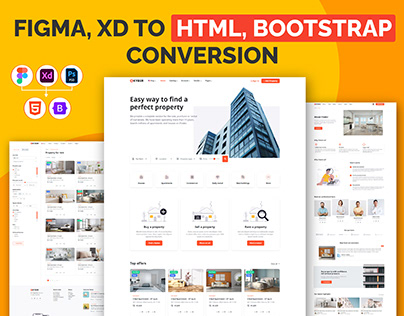 Figma, XD to Responsive HTML Bootstrap Conversion