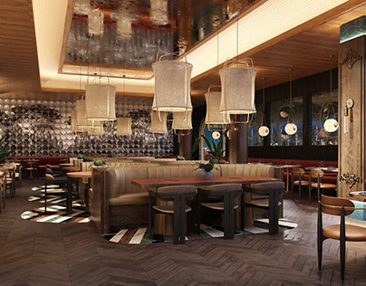 3D Interior Rendering for Clay Restaurant in Manama